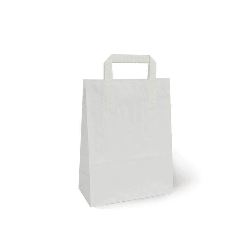 segmento orar me quejo Bolsa de Papel Asa Plana Blanca, desde 0,21 € ud en packs de 25 uds