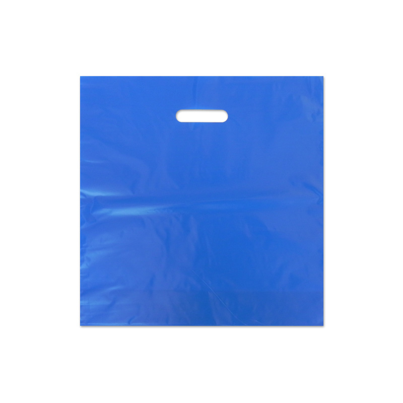 Bolsa Plastico Azul 40x40 cm troquelada, pack de 100 ud por 14,30 €