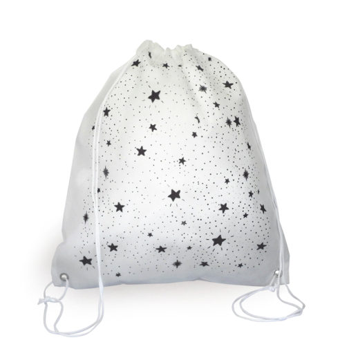 Mochila Tejido Blanco Estrellas