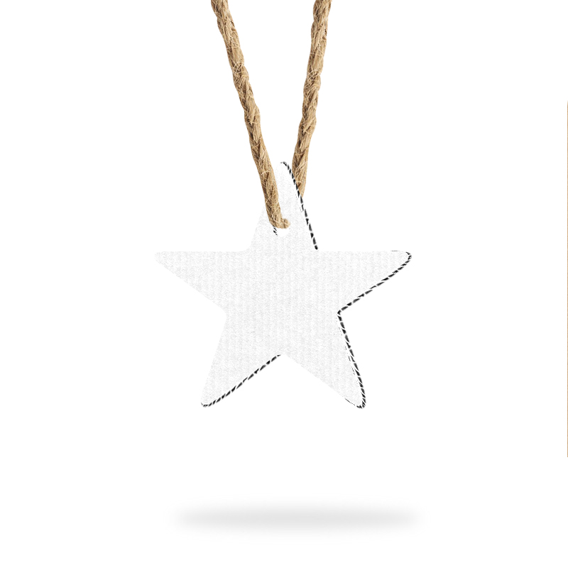 Etiqueta Colgante Estrella Blanca